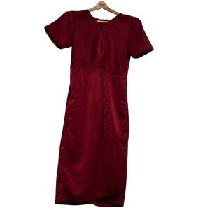 Gilli Elegant deep Red Midi Dress; size small, teen, fall, winter, holiday